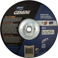 Gemini&reg; Saucer Wheel, 9" x 1/4", 5/8"-11 Arbor, Aluminum Oxide, Type 28 Rideout Tool & Machine Inc.