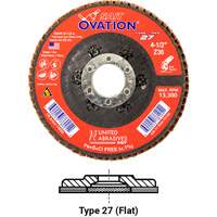OVATION MEULE LAMELLE41/2X5/811 GRAIN36, 4-1/2" x 5/8"-11, Type 27, Grain 36, Zirconium Rideout Tool & Machine Inc.