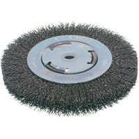 Economy Crimped Wire Wheel Brushes - Medium Face, 6" Dia., 0.014 Fill, 2" Arbor Rideout Tool & Machine Inc.