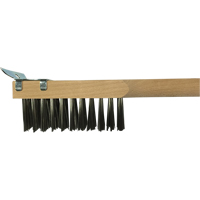 Scratch Brush With Scraper, Stainless Steel, 3 x 10 Wire Rows, 20" Long Rideout Tool & Machine Inc.