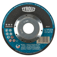 Premium 2 In 1 Thincut Cut-Off Wheel, 4-1/2" x 0.045", 7/8" Arbor, Type 27, Aluminum Oxide, 13300 RPM Rideout Tool & Machine Inc.