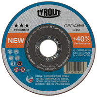 Cerabond Cutting Disc, 5" x 0.045", 7/8" Arbor, Type 1, Ceramic, 12250 RPM Rideout Tool & Machine Inc.