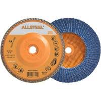 ALLSTEEL Flap Disc, 4-1/2" x 5/8"-11, Type 27, 40 Grit, Zirconia Alumina Rideout Tool & Machine Inc.