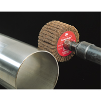 Scotch-Brite™ Flap Brushes, 2" Dia. x 1" W, 1/4" Arbor, Aluminum Oxide NW061 | Rideout Tool & Machine Inc.