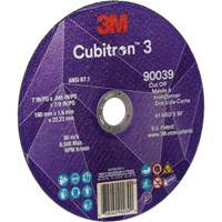 Cubitron 3 Cut-Off Wheel, 7" x 0.09", 7/8" Arbor, Type T27, Ceramic, 8500 RPM Rideout Tool & Machine Inc.