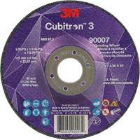 Cubitron™ 3 Depressed Centre Grinding Wheel, 5" x 1/4", 7/8" arbor, Ceramic, Type T27 NY561 | Rideout Tool & Machine Inc.