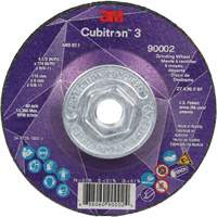 Cubitron™ 3 Depressed Centre Grinding Wheel, 4-1/2" x 1/4", 5/8" arbor, Ceramic, Type T27 NY565 | Rideout Tool & Machine Inc.