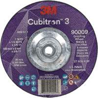 Cubitron™ 3 Depressed Centre Grinding Wheel, 7" x 1/4", 5/8" arbor, Ceramic, Type T27 NY566 | Rideout Tool & Machine Inc.