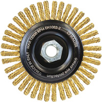 Brosse m&eacute;tallique &agrave; touret sans cr&eacute;ation d'&eacute;tincelles, 5" dia. x 5/8"-11 arbre Rideout Tool & Machine Inc.