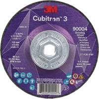 Cubitron™ 3 Depressed Centre Grinding Wheel, 5" x 0.25", 5/8"-11 arbor, Ceramic, Type T27 NY595 | Rideout Tool & Machine Inc.