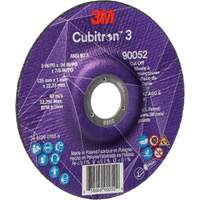 Cubitron 3 Cut-Off Wheel, 5" x 0.04", 7/8" Arbor, Type 27, Ceramic, 60 RPM Rideout Tool & Machine Inc.