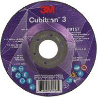 Cubitron 3 Cut and Grind Wheel, 4-1/2" x 1/8", 7/8" Arbor, Type 27, 36 Grit, Ceramic Rideout Tool & Machine Inc.