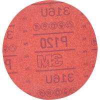 Hookit Red Abrasive Disc 316U, 01224, 6" Dia., P120 Grit, Aluminum Oxide, A Rideout Tool & Machine Inc.