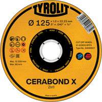 Cerabond X Cut-Off Wheel, 5" x 0.04", 7/8" Arbor, Ceramic Rideout Tool & Machine Inc.