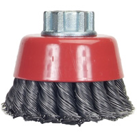 Knotted Wire Cup Brush, 4" Dia. x 5/8"-11 Arbor Rideout Tool & Machine Inc.