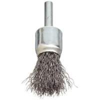 Stem Mounted Crimped Wire Brush, 3/4", 0.006" Fill, 1/4" Shank Rideout Tool & Machine Inc.