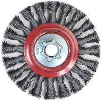 Full Cable Twist Wire Wheel, 4" Dia., 0.02" Fill, 5/8"-11 Arbor, Steel Rideout Tool & Machine Inc.