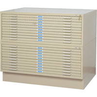 Steel Plan Files, 10 Drawers, 46-3/8" W x 35-3/8" D x 16-1/2" H Rideout Tool & Machine Inc.