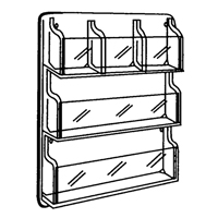 Pr&eacute;sentoirs, Mural, 9 fentes, Plastique, 30" la x 2" p x 36-7/8" h Rideout Tool & Machine Inc.