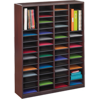 E-Z Stor<sup>®</sup> Literature Organizer, Stationary, 60 Slots, Wood, 40" W x 3/4" D x 52-1/4" H OE146 | Rideout Tool & Machine Inc.