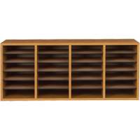 Adjustable Compartment Literature Organizer, Stationary, 24 Slots, Wood, 39-1/4" W x 11-3/4" D x 16-1/4" H OE208 | Rideout Tool & Machine Inc.