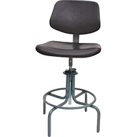 Tabouret rectangulaire avec dos de s&eacute;rie 600, Mobile, Ajustable, 25" - 31", Polyur&eacute;thane Si&egrave;ge, Noir Rideout Tool & Machine Inc.