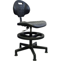 Heavy-Duty Stool , Stationary, Adjustable, 23" - 33", Polyurethane Seat, Black OJ968 | Rideout Tool & Machine Inc.