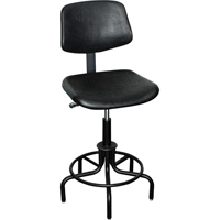 Tabouret avec dossier de s&eacute;rie 6000, Stationnaire, Ajustable, , Polyur&eacute;thane Si&egrave;ge, Noir Rideout Tool & Machine Inc.