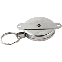 Self Retracting Key Chains, Chrome, 48" Cable, Mounting Bracket Attachment ON544 | Rideout Tool & Machine Inc.