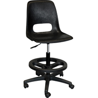 800 Series Classroom Stool with Back, Mobile, Adjustable, 21" - 28", Polypropylene Seat, Grey ON564 | Rideout Tool & Machine Inc.