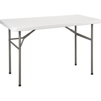 Folding Table, Rectangular, 48" L x 24" W, Polyethylene, White ON598 | Rideout Tool & Machine Inc.