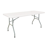 Folding Table, Rectangular, 60" L x 30" W, Polyethylene, White OR328 | Rideout Tool & Machine Inc.