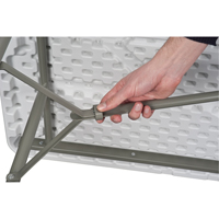 Fold-in-Half Table, Rectangular, 72" L x 30" W, Polyethylene, White ON601 | Rideout Tool & Machine Inc.