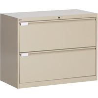 Lateral Filing Cabinet, Steel, 2 Drawers, 36" W x 18" D x 27-7/8" H, Beige OP214 | Rideout Tool & Machine Inc.