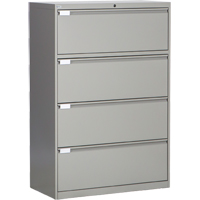 Lateral Filing Cabinet, Steel, 4 Drawers, 36" W x 18" D x 53-3/8" H, Grey OP221 | Rideout Tool & Machine Inc.