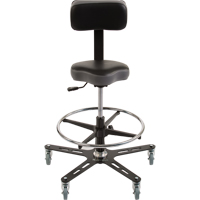 TF150™ Industrial Grade Ergonomic Chair, Mobile, Adjustable, 20-1/2" - 28-1/2", Vinyl Seat, Black/Grey OP502 | Rideout Tool & Machine Inc.