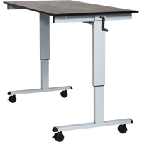 Adjustable Stand-Up Desk, Stand-Alone Desk, 48-1/2" H x 59" W x 29-1/2" D, Black OP531 | Rideout Tool & Machine Inc.