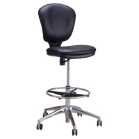 Metro™ Extended-High Chair, Vinyl, Black, 250 lbs. Capacity OP693 | Rideout Tool & Machine Inc.