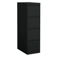 Vertical Filing Cabinet, Steel, 4 Drawers, 15-1/7" W x 25" D x 52" H, Black Rideout Tool & Machine Inc.