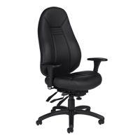 High Back Comfort Chair, Leather, Black, 300 lbs. Capacity Rideout Tool & Machine Inc.