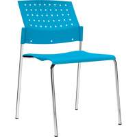Chaises sans accoudoirs empilables, Plastique, Hauteur 33", Capacit&eacute; 300 lb, Bleu Rideout Tool & Machine Inc.