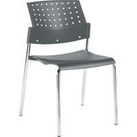 Chaises sans accoudoirs empilables, Plastique, Hauteur 33", Capacit&eacute; 300 lb, Gris Rideout Tool & Machine Inc.