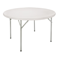 Folding Table, Round, 60" L x 60" W, Polyethylene, White OQ321 | Rideout Tool & Machine Inc.