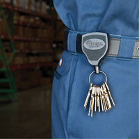 Porte-cl&eacute;s autor&eacute;tractable robuste Super48, Polycarbonate, C&acirc;ble 48", Fixation Agrafe de ceinture Rideout Tool & Machine Inc.