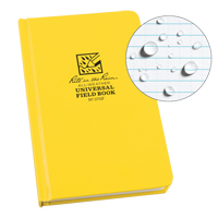 Bound Book, Hard Cover, Yellow, 160 Pages, 4-5/8" W x 7-1/4" L OQ360 | Rideout Tool & Machine Inc.