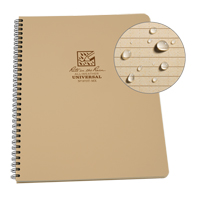 Side-Spiral Notebook, Soft Cover, Tan, 64 Pages, 4-5/8" W x 7" L Rideout Tool & Machine Inc.