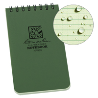 Pocket Top-Spiral Notebook, Soft Cover, Green, 100 Pages, 3" W x 5" L Rideout Tool & Machine Inc.