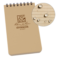 Pocket Top-Spiral Notebook, Soft Cover, Tan, 100 Pages, 3" W x 5" L OQ405 | Rideout Tool & Machine Inc.