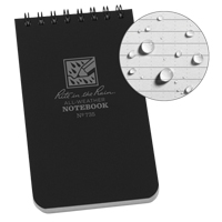 Pocket Top-Spiral Notebook, Soft Cover, Black, 100 Pages, 3" W x 5" L OQ406 | Rideout Tool & Machine Inc.