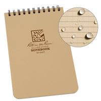 Pocket Top-Spiral Notebook, Soft Cover, Tan, 100 Pages, 4" W x 6" L OQ408 | Rideout Tool & Machine Inc.